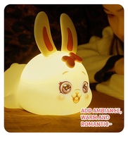 Lampe de nuit en silicone mignonne, lumière LED pour enfants, bébé, toucher doux, intensité réglable, idée cadeau pour le sommeil
