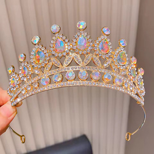 Tiara Corona Plateada Vintage con Cristales <span class=keywords><strong>de</strong></span> Cuarzo Transparentes, <span class=keywords><strong>Coronas</strong></span> <span class=keywords><strong>de</strong></span> Reina, Tiara Elegante para Boda <span class=keywords><strong>de</strong></span> Princesa Real - Product Image 2