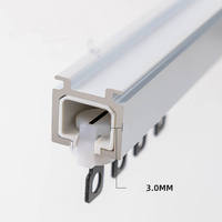 Kit de rail de rideau métallique moderne silencieux, glissière droite et fluide, fixation murale ou plafond, longueur personnalisable en usine, vente en gros