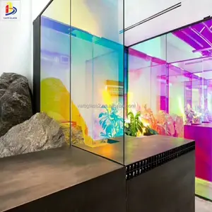 Hoge Kwaliteit Kleurrijk Iriserend Verblindend Kunst Decoratief Regenboogglas Gebouw Gehard Gelaagd Glas