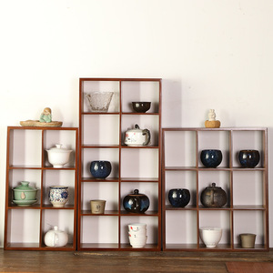 Étagère de présentation en bambou, support à thé, porte-tasses, organisateur de rangement pour théière, accessoires pour cérémonie du thé, étagère en bois à plusieurs niveaux - Product Image 4