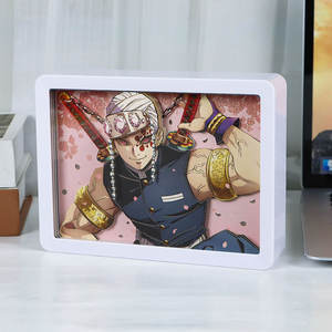 Cadeau Anime Demon Slayer Uzui Tengen Nezuko <span class=keywords><strong>Tanjiro</strong></span> Figurine d'action Gojo Boîte à lumière Anime Lampe de nuit 3D Lampe de table Décoration de la maison - Product Image 3