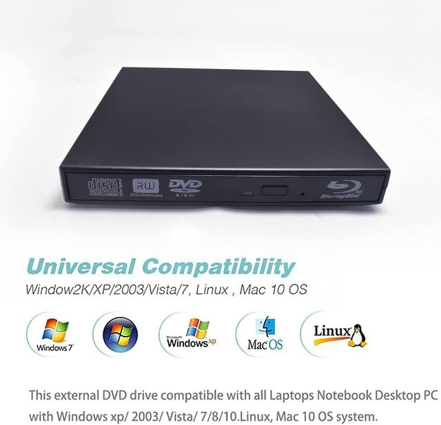 External BD Blu Ray Drive Supports 3D Notebook Desktop Universal USB Mobile Blu Ray Kangbao BD-Combo