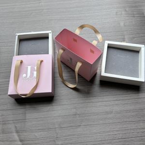 Customized Luxury Pink Jewelry <b>Box</b> <b>Earring</b> Necklace Ring Packaging Cardboard <b>Box</b> Paper Boxes with Your Own Logo - Product Image 2
