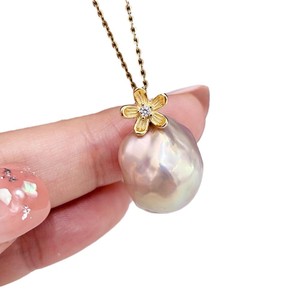 Accessoires en perles DIY 31220 Pendentif en argent S925 avec perles rondes de 10 à 13 mm Support vide Pendentif or et argent - Product Image 5