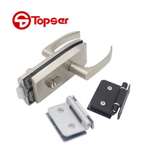 Dinding Mount kaca pintu partisi engsel geser tanpa bingkai kaca pintu Pivot Casting Aluminium engsel penjepit perangkat keras - Product Image 6