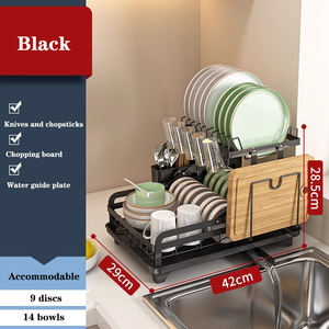 Estante de gran capacidad de instalación gratuita, estante para platos y platos, estante para platos de almacenamiento que ahorra espacio, estante de secado de platos de 2 niveles para mostrador de cocina - Product Image 2