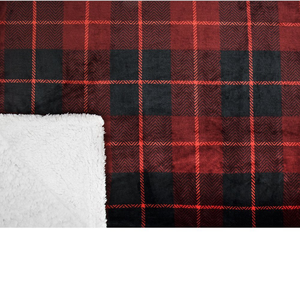 Coperta in pile corallo stile natalizio a quadri, coperta in peluche sherpa a doppio strato, coperta spessa stampata, coperta sherpa natalizia - Product Image 4
