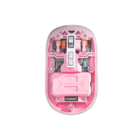 Souris de jeu sans fil silencieuse ergonomique programmable avec lumière respirante transparente à sept couleurs, rechargeable, 2.4G/BT, 5 boutons