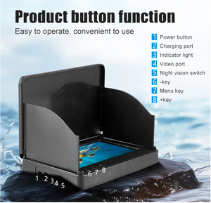 Sondeur de Poissons Sous-Marin de 4,3 Pouces, 30 Mètres, Équipé d'une Caméra de Pêche Sous-Marine Étanche IP68 à Bandoulière Unique - Product Image 5