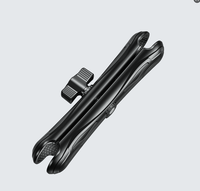 Bras articulé double à rotule de 1,5 po, 23 cm, en aluminium, compatible avec les supports RAM pour montage de sondeur de pêche et d'appareils électroniques marins