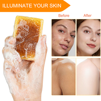 Savon éclaircissant à l'acide kojique original en marque propre Savon coréen biologique fait à la main au citron et au curcuma pour le visage et les nœuds noirs