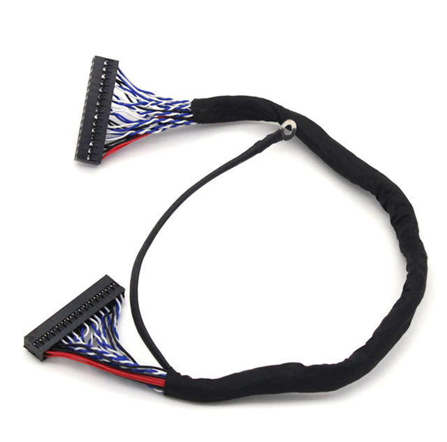 Custom 30pin 40 Pin LVDS Cable 36AWG 32AWG Video Display Screen Wiring Harness for LCD  Controller Board