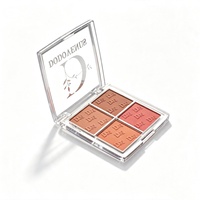 Nouvelle palette de fards à paupières et de blush 4 couleurs transfrontalière, application facile, haute brillance, contouring, longue tenue, inaltérable, taille standard