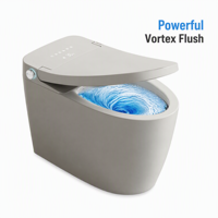 WC intelligent allongé moderne avec télécommande, drainage S-Trap et P-Trap, siège chauffant, chasse d'eau silencieuse