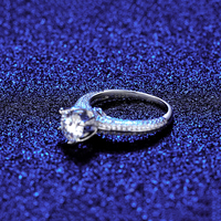CZCITY Bling 1 Carat Diamant Prix Argent 925 Femme Couronne Princesse S925 Moissanite Bague D'éternité