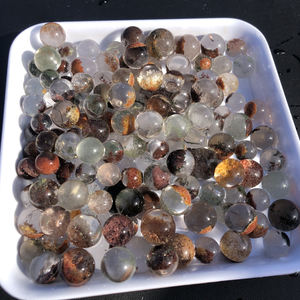 Al por mayor de la piedra preciosa natural de cristal esfera curación claro cuarzo Phantom/<span class=keywords><strong>fantasma</strong></span> bola de cristal - Product Image 6