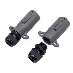 Enchufe de remolque RV de 7 pines con sello impermeable IP68, conector lateral de remolque de estilo RV redondo desmontable de 7 vías, enchufe de cable de remolque de 7 puntos