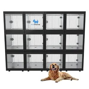 Petsproofing multifunction Custom Hospital easy to assemble large Stainless Steel Dog Vet Pet Cages Cage Bank For Sale