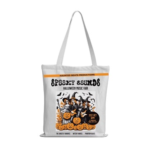 DLBZ Custom Fashionable Eco Friendly Durable White Canvas Cotton Halloween <b>Tote</b> <b>Bag</b> with Rope Handle for Daily Use - Product Image 1