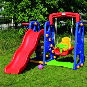 Juego de Columpios y Tobogán para Niños, Estándar Europeo, HDPE No Tóxico, Fácil de Limpiar, para Uso en Interiores y Exteriores - Product Image 1