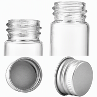 Flacon en verre cylindrique transparent avec bouchon à vis en aluminium, 5 ml, 10 ml, mini flacon d'huile essentielle, flacon d'échantillon en verre étanche