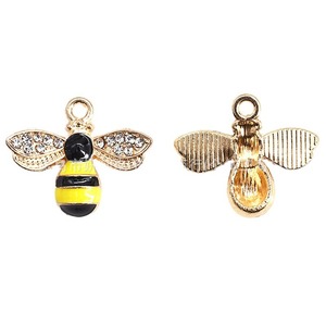 Accesorios de joyería DIY: Colgante de abeja con diamantes de imitación para hacer pendientes, aleación de zinc, primavera 2024, origen Yiwu - Product Image 5