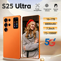 S25 Ultra 5G Smartphone Android 15 7,3 Zoll HD-Display 16GB RAM 1TB ROM 72MP 108MP Kamera 8800mAh Rückdisplay Dual-SIM