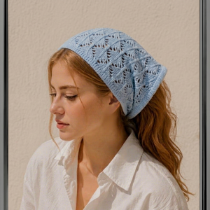 Bandana en tricot pour femme, foulard doux style crochet, bandeau pour cheveux - Product Image 1
