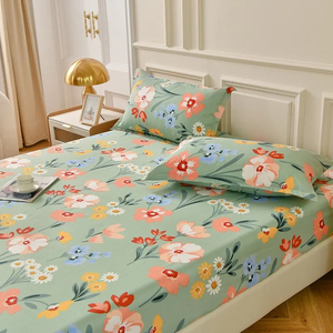 Sábana Ajustable de Algodón Ultra Suave con Diseño Sólido, Hilo 40s, 500 Hilos, Transpirable, para Todas las Estaciones, Uso Moderno en Hoteles y Hogares - Product Image 1