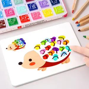XX001 Kids Water Coloring Finger Painting Books cards. Children's Color Fingerprint Inkpad