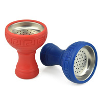 Vente en gros Bol en silicone pour narguilé Shisha Accessoires pour fumeurs Bol pour narguilé arabe avec barrière métallique au charbon de bois