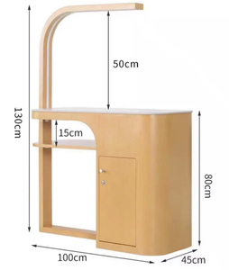 Table de manucure professionnelle en bois massif pour salon de beauté, ensemble table et chaise, mobilier de manucure de luxe à vendre - Product Image 6