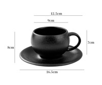 Ensemble de tasses à café en céramique mate de 300 ml et plateau, tasse à expresso en céramique pour restaurant, tasses à thé au lait avec soucoupes