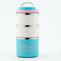 Boîte à lunch empilable en acier inoxydable à 3 étages, 1460 ml, récipient alimentaire étanche pour l'école, le travail, les voyages