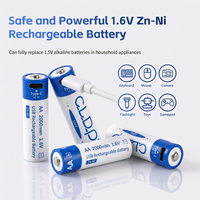 Baterías Recargables CLDP 1.6V Zn Ni AA USB Tipo C de 2000mWh con Cable para Electrodomésticos y Electrónica de Consumo