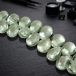 Natural Semi-Precious Gemstone Loose Green <b>Amethyst</b> Faceted Pear Shape Beads High Third Party Certified for Jewelry Making - Product Image 2