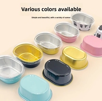 Boîte à lunch jetable en aluminium doré de 60 ml (2 oz) avec moule à gâteau ovale pour la cuisson du pain, boîte en carton provenant des fabricants