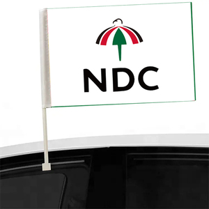 Gahumi precio competitivo coche 100% poliéster banderas ventana extensible China precio barato Ghana Ndc bandera para inventario de ventana de coche - Product Image 4