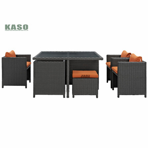 Meubles <span class=keywords><strong>de</strong></span> Patio en forme <span class=keywords><strong>de</strong></span> canne au Design élégant, ensembles <span class=keywords><strong>de</strong></span> liquidation, Table à manger ronde et chaises, vente - Product Image 3