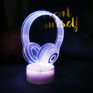 Custom 3d Game Room <b>Table</b> Light Game Console Icon 7 Color 16 Color Crack Base <b>Led</b> <b>Bedside</b> Nightlight 3d Lighting Nightlight - Product Image 3