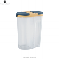 Boîte à céréales en plastique sans BPA 2,5 l 2 cloisons boîte à céréales 2 pièces boîte à céréales Spaghetti pâtes nouilles Snacks boîtes de rangement