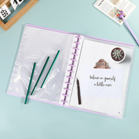 Classeur à clip en PP à feuilles mobiles, transparent, pour le rangement de livres et de documents