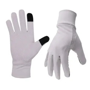PRISAFETY New Design White Soft Breathable 4-way Stretch Fabric Outdoor Sport Gloves Touch Screen Lightweight Running Gloves