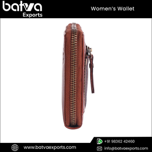Trusted Manufacturer's Latest Vintage Design Women's Genuine Leather Long <b>Wallet</b> High Quality RFID Blocking <b>Zipper</b> Hasp Closure - Product Image 2