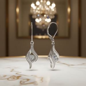 ต่างหูเงินแท้ 925 ดีไซน์หยดน้ำ ประดับคริสตัลไรน์สโตน สำหรับงานแต่งงาน เครื่องประดับคลาสสิกสำหรับผู้หญิง - Product Image 2