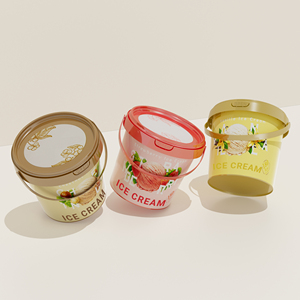 Congelador reutilizable sellado IML personalizado-Cubo de helado de plástico seguro Contenedor de helado de grado alimenticio - Product Image 5