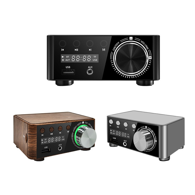 HIFI BT 5.0 MP3 Class D Power Amplifier Mini Power Amplifier 50WX2 Stereo AMP Amplificador Home Theater USB TF Card Player