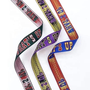 Custom Woven <strong>Jacquard</strong> <strong>Printed</strong> logo Recycled Thick Nylon Belt <strong>Webbing</strong> Strap for Dog Collar Luggage Backpack Bags <strong>Webbing</strong> - Product Image 3
