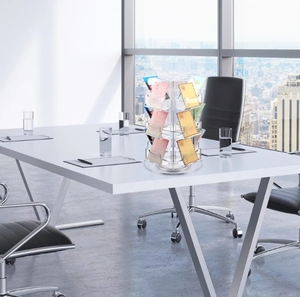 Factory Wholesale Acrylic <strong>Rotating</strong> <strong>Display</strong> Stand Countertop Organizer for Business <strong>Cards</strong> <strong>Greeting</strong> <strong>Cards</strong> Brochures-for <strong>Store</strong> Use